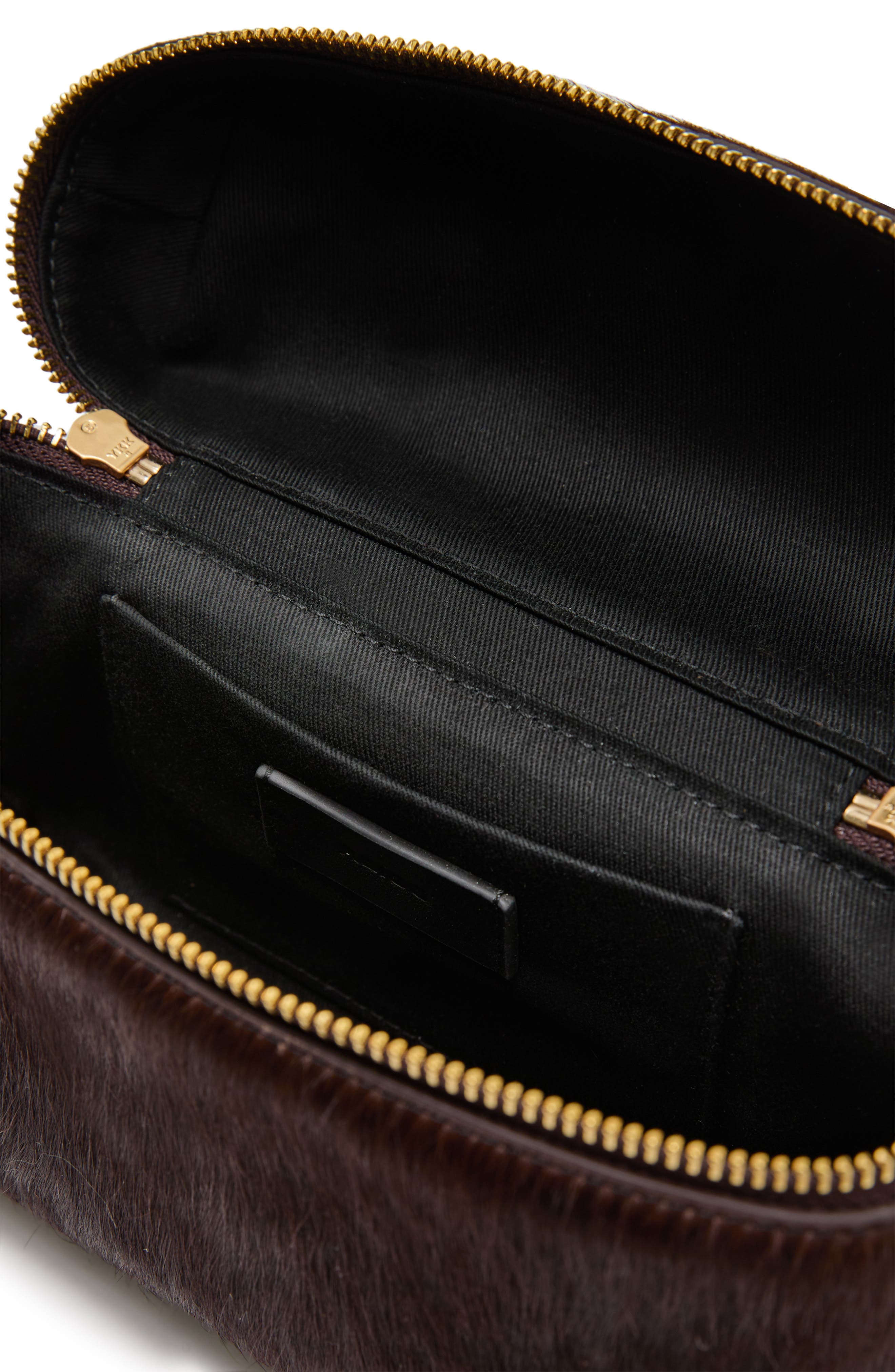 Ines Genuine Calf Hair Crossbody Bag, Alternate, color, CHOCOLATE