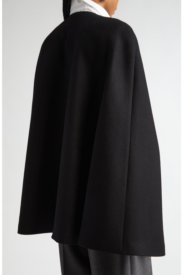 Virgin Wool & Cashmere Cape Coat, Alternate, color, BLACK
