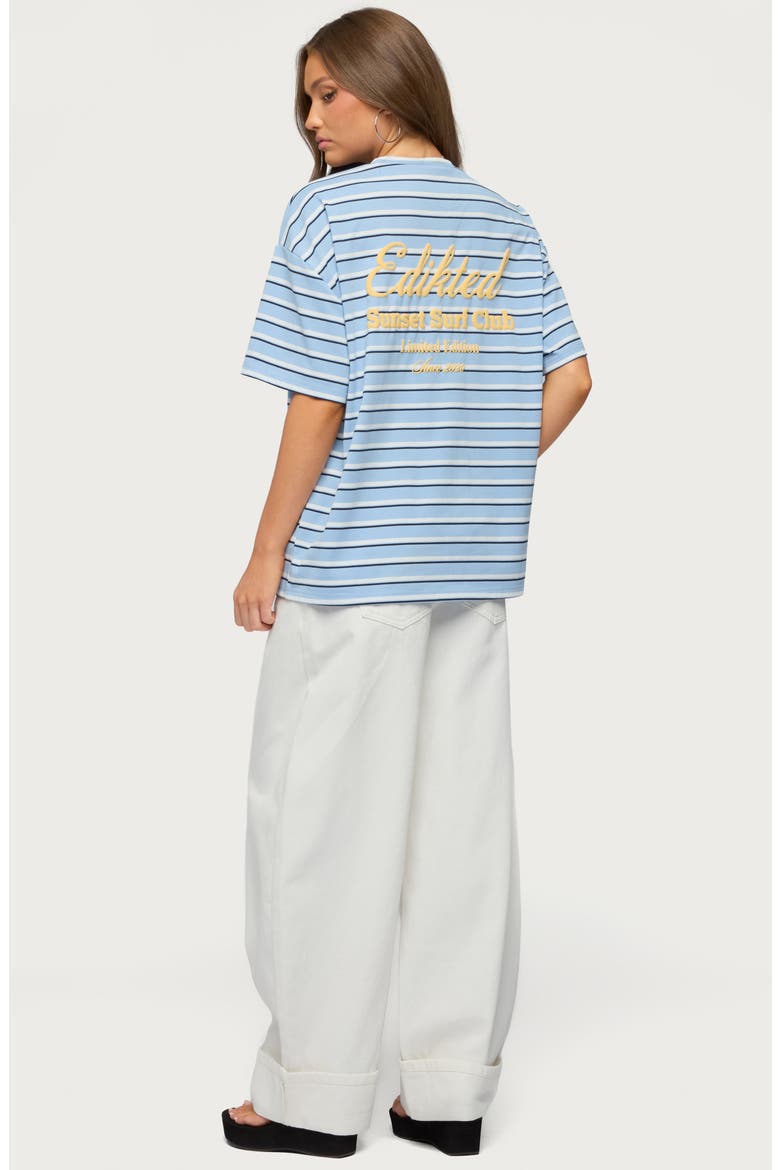 Chill Girl Stripe Oversize T-Shirt, Alternate, color, LIGHT-BLUE-AND-WHITE