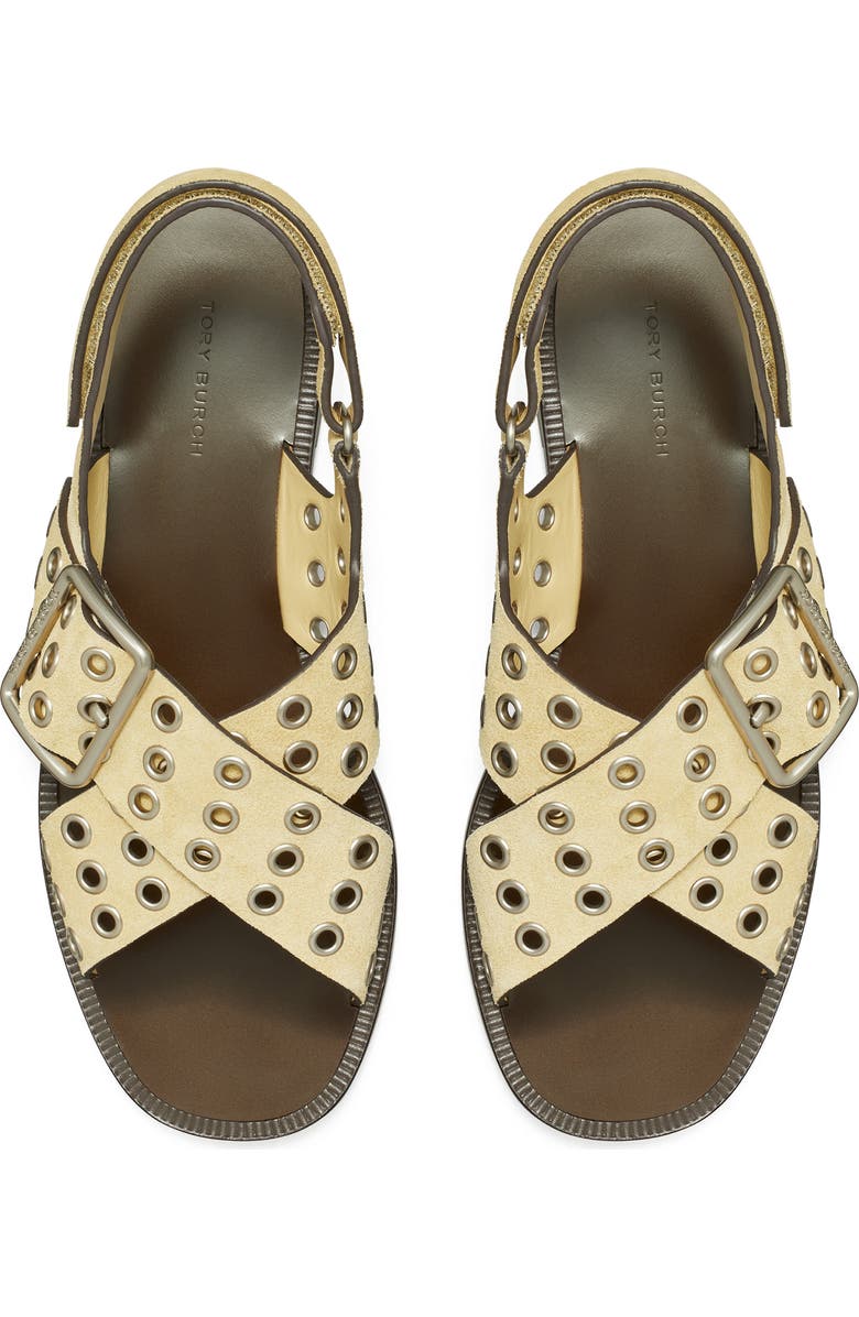 Tory Burch Cross Band Slingback Sandal, Alternate, color, Praline