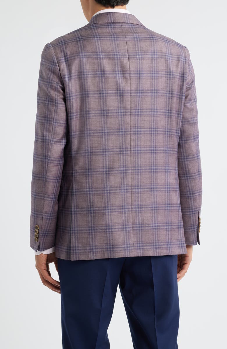 Jack Victor Midland Contemporary Fit Mauve Plaid Super 130s Wool Sport Coar, Alternate, color, Mauve