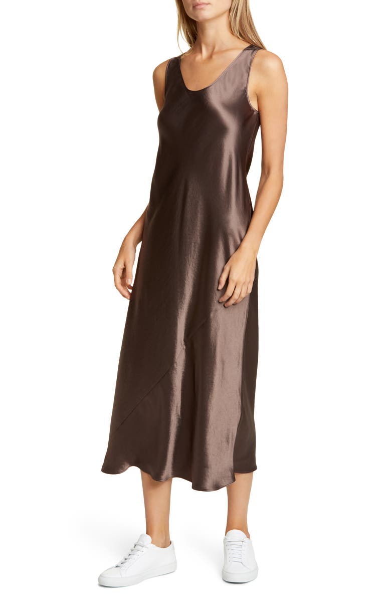 Max Mara Leisure Talete Satin Midi Tank Dress, Main, color, 