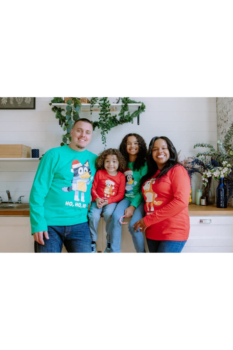 Christmas Long Sleeve Tee, Alternate, color, Bright Red Bingo