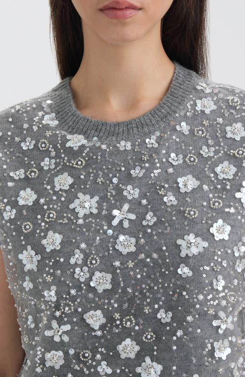 Nvlt Embellished Short Sleeve Sweater In Gray