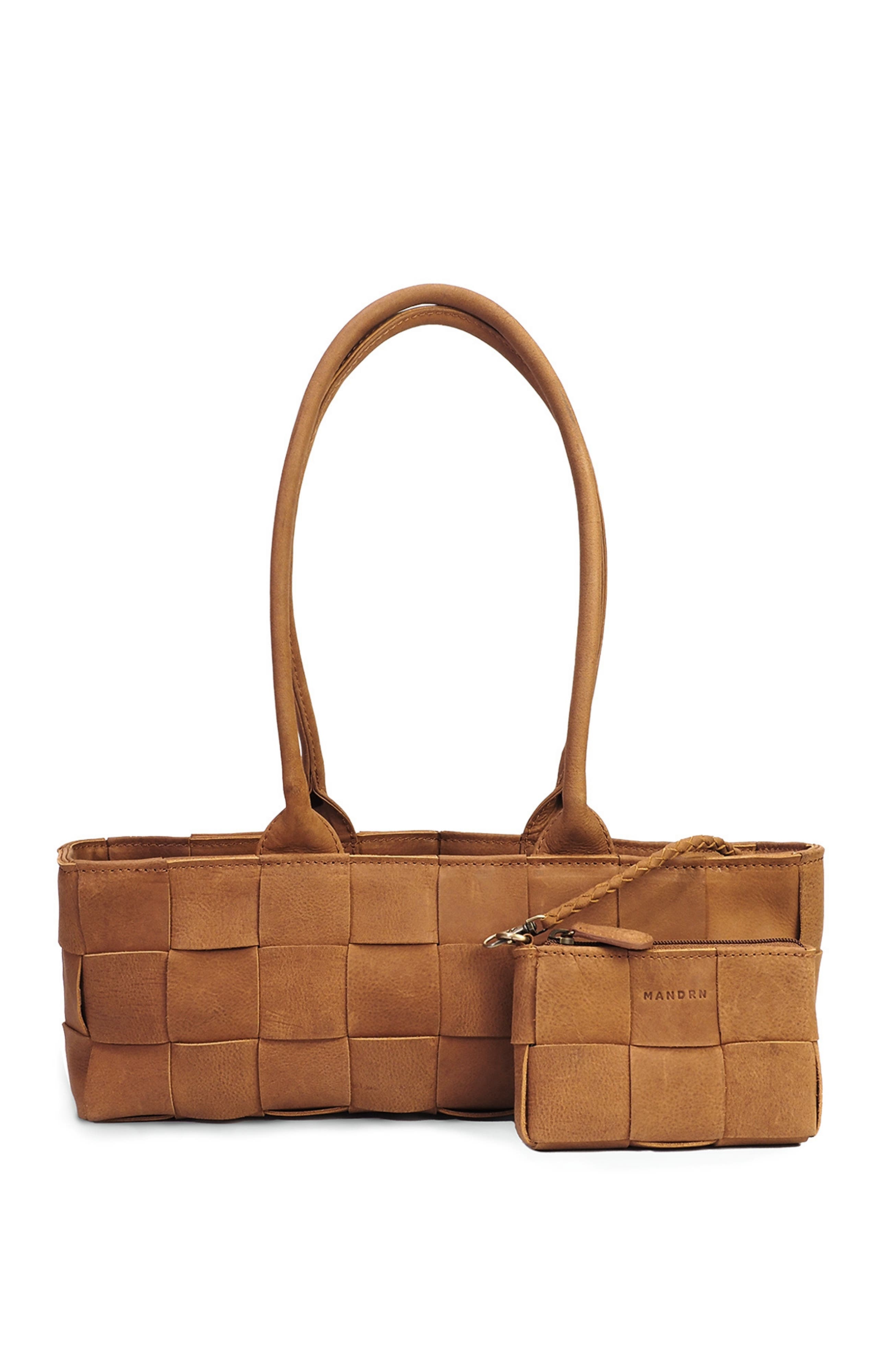 Woven Leather Shoulder Bag, Alternate, color, Saddle (light)