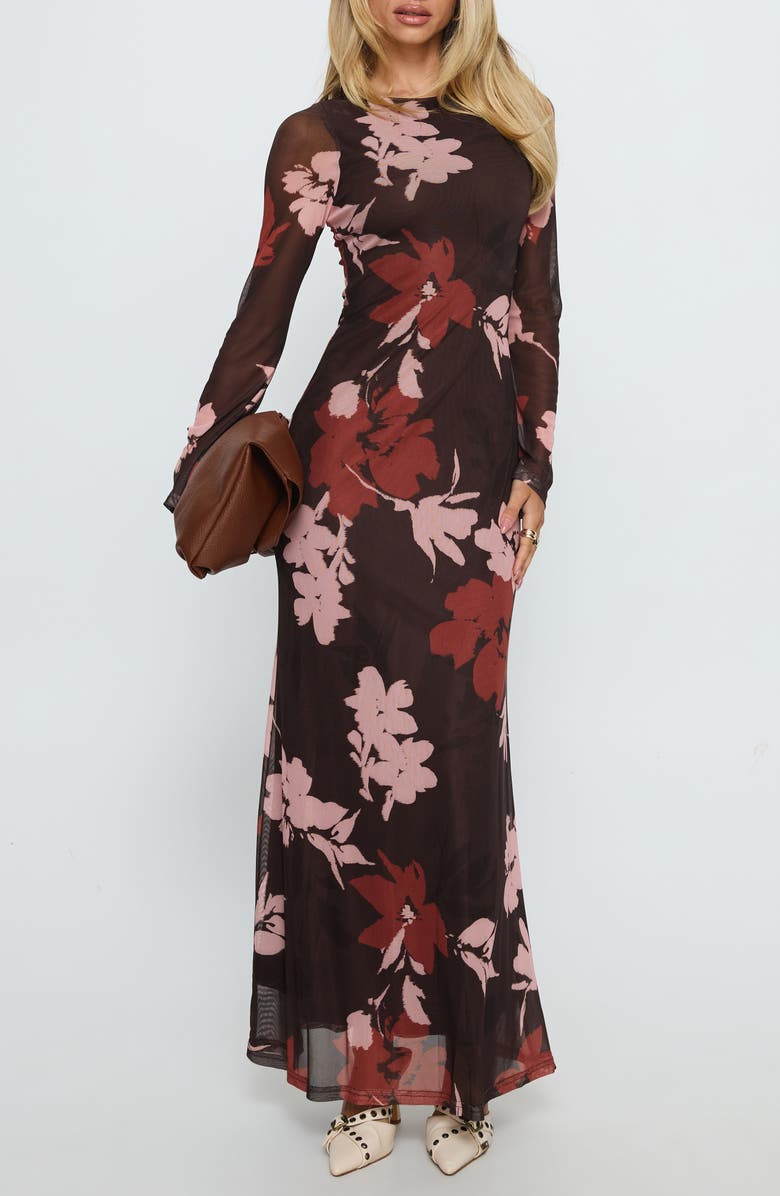 Princess Polly Istefania Long Sleeve Floral Maxi Dress, Main, color, 