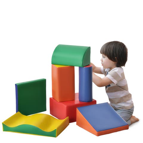 7 Piece Climb and Crawl Activity Play Set, Soft Secure Foam Playset
