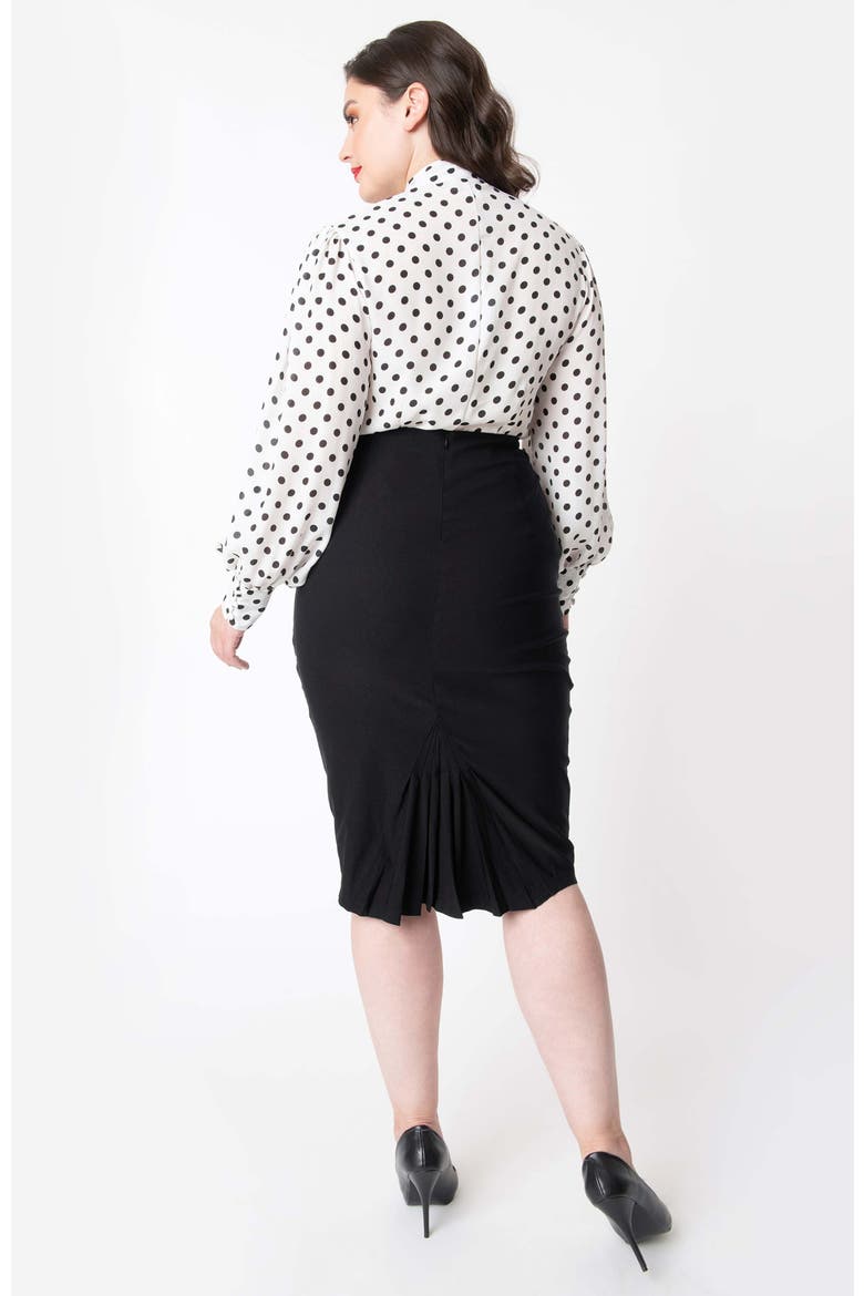 Plus Size 1950s High Waist Tracy Wiggle Skirt, Alternate, color, Black