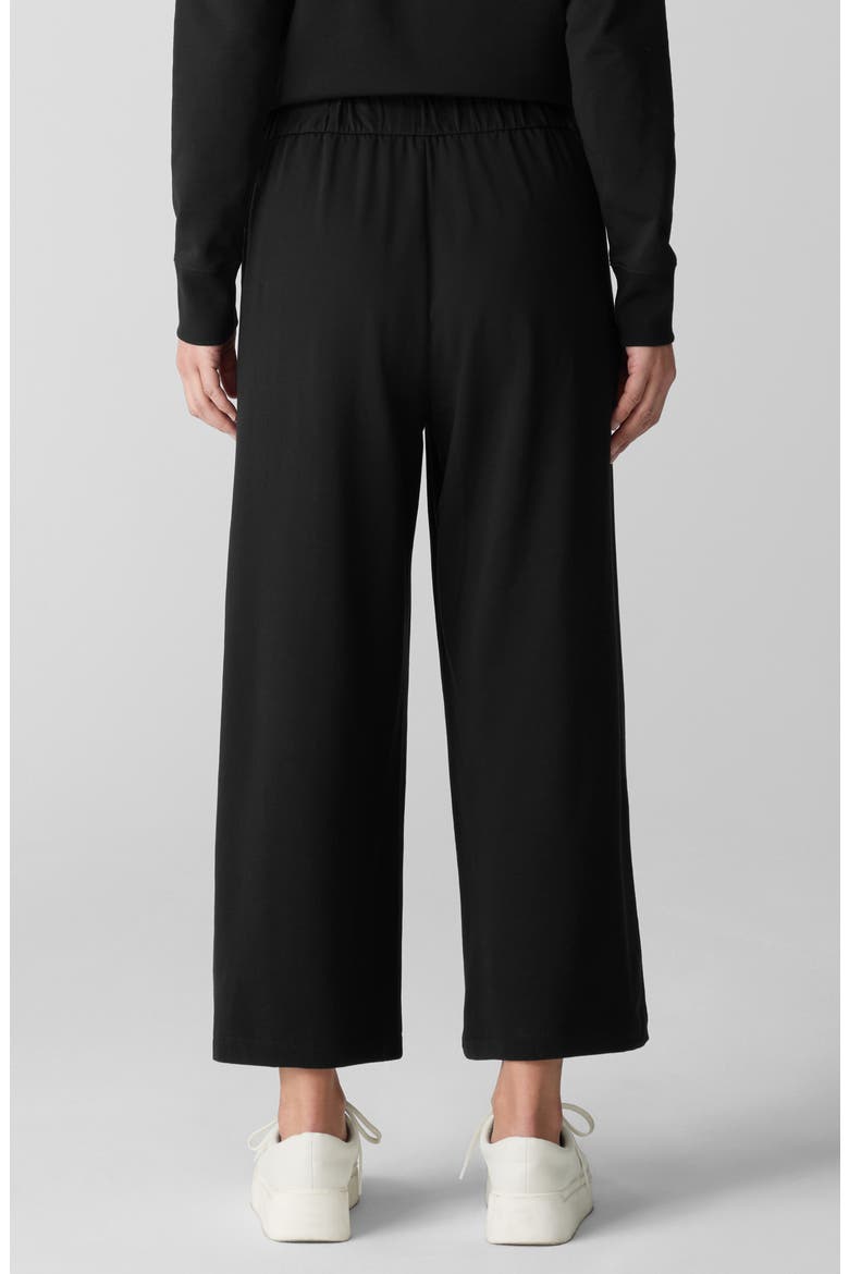 Stretch Organic Cotton Crop Wide Leg Pants, Alternate, color, BLACK