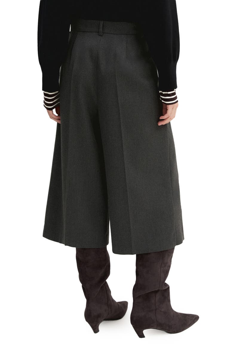 Ginnasta Pleated Wide Leg Culottes, Alternate, color, MELANGE DARK GREY
