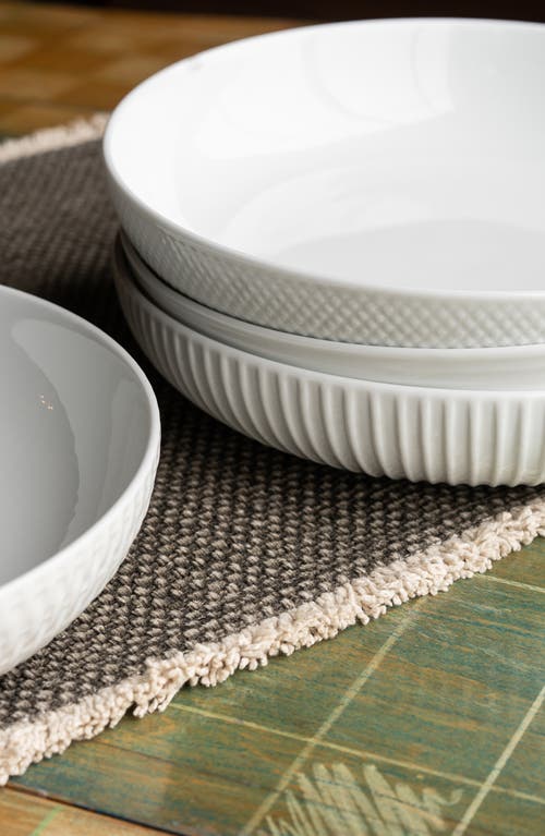 Bia Cordon Bleu Porcelain Assorted Textured Dinner Bowls, Set Of 4 In White