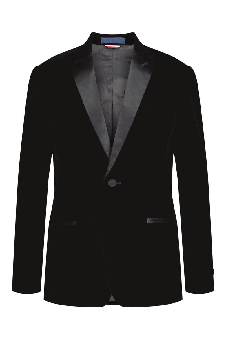 Kids' Festive Peak Lapel Sport Coat, Main, color, BLACK