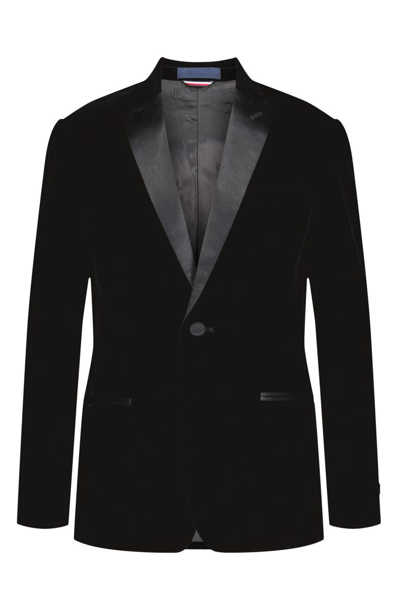 Tommy Hilfiger Kids' Festive Peak Lapel Sport Coat, Main, color, Black