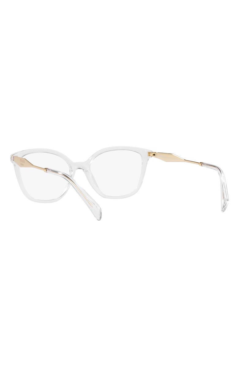 Prada 52mm Butterfly Optical Glasses, Alternate, color, Crystal