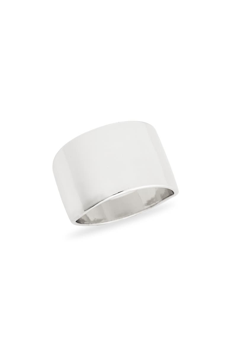 Cigar Band Ring, Main, color, SILVER
