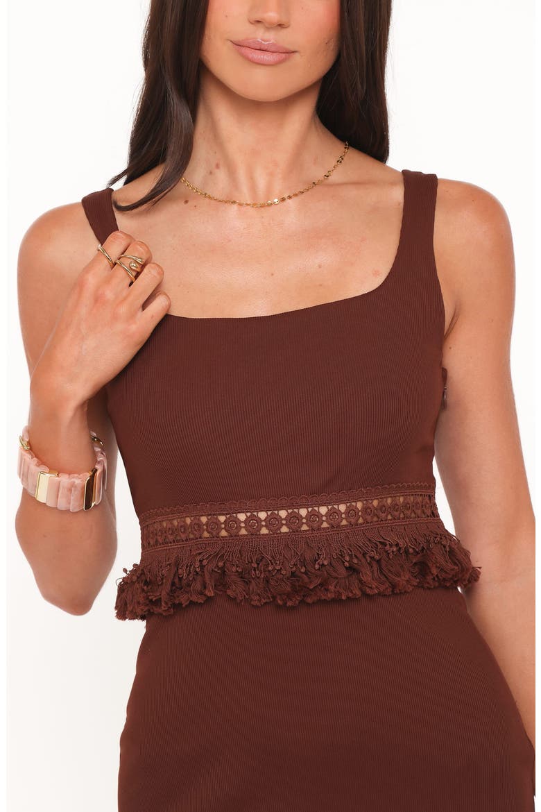 Tula Fringe Sleeveless Minidress, Alternate, color, DARK BROWN