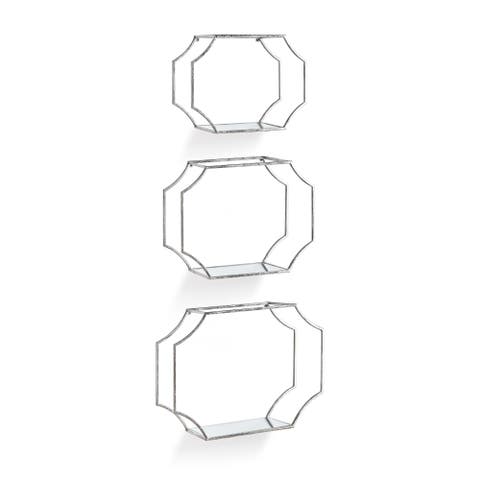Hudson Mirrored Wall Shelves St/3