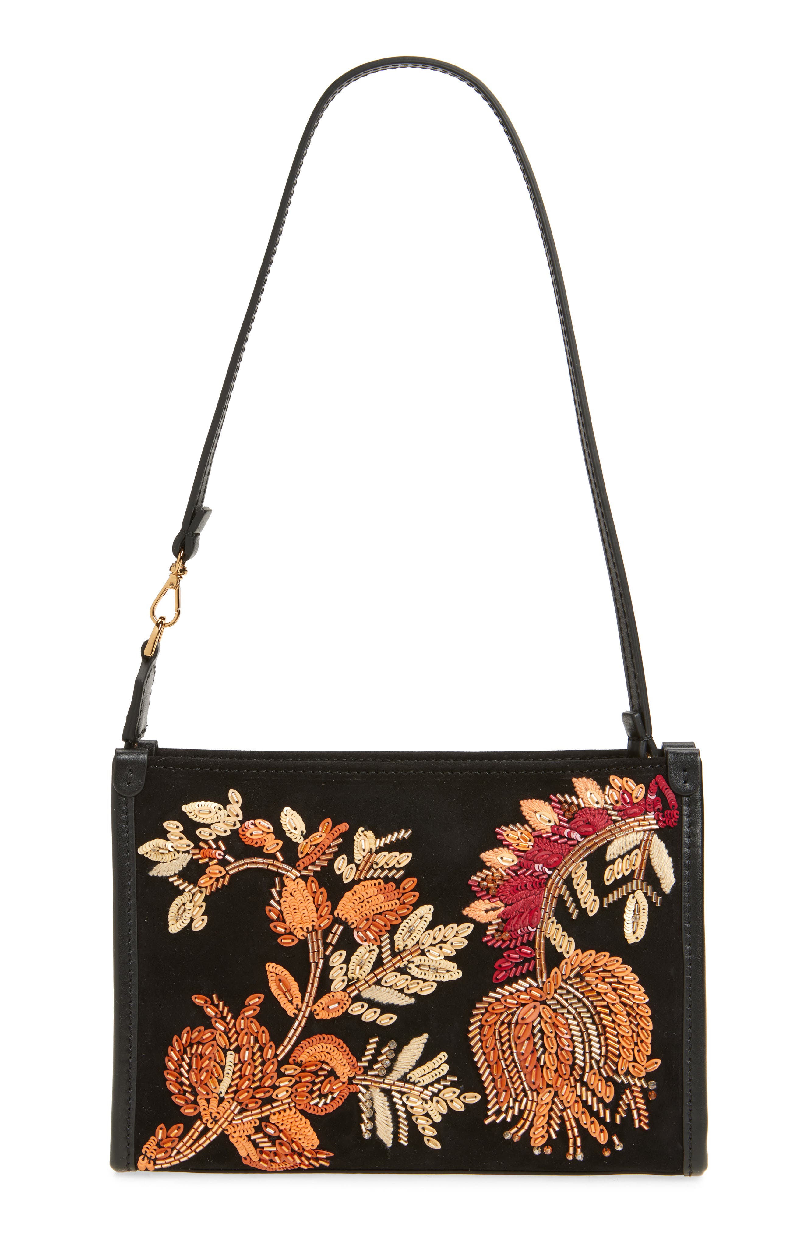 Etro Beaded Suede Shoulder Bag, Alternate, color, 
