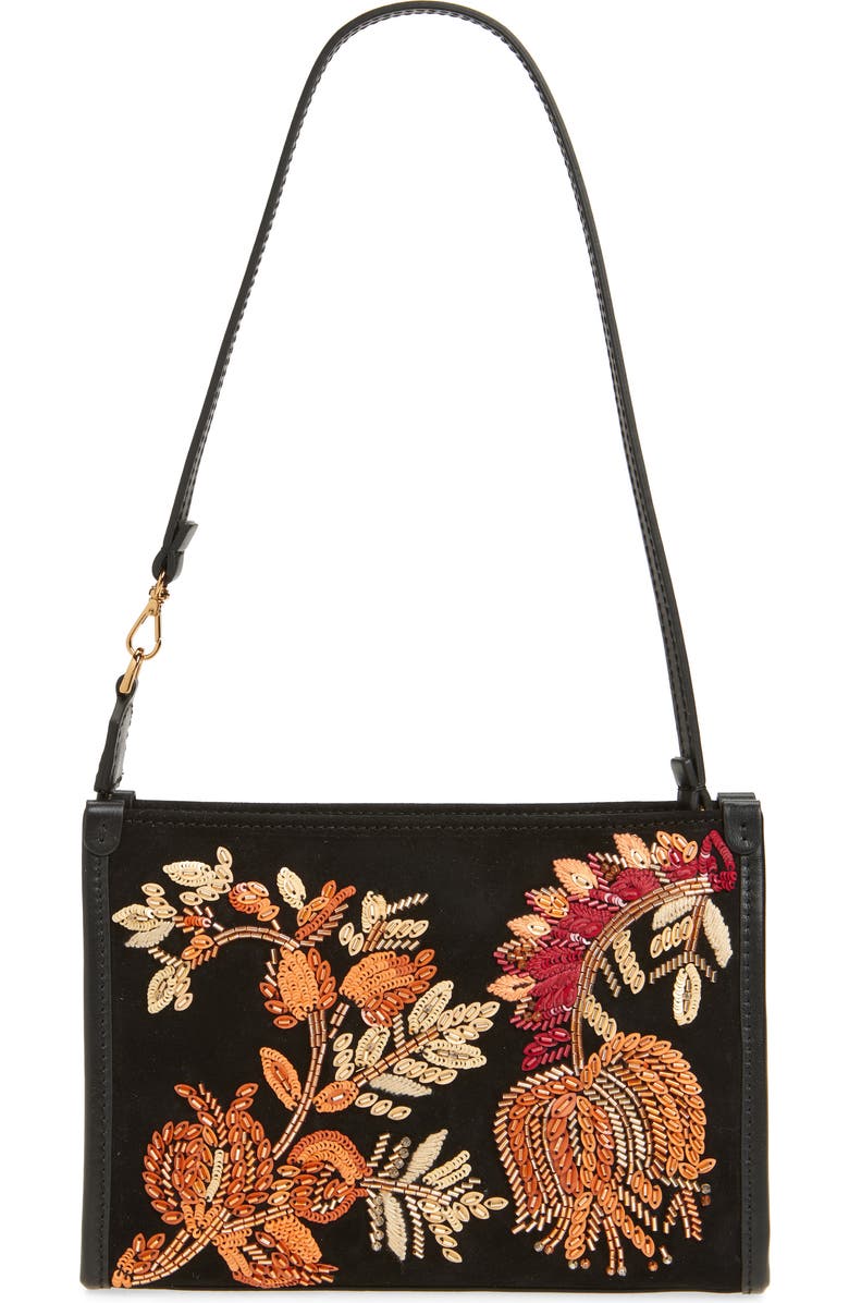 Etro Beaded Suede Shoulder Bag, Alternate, color,