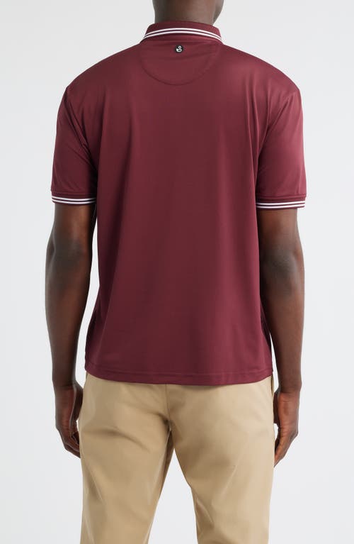 Swannies Thatcher Tipped Performance Polo In Burgundy