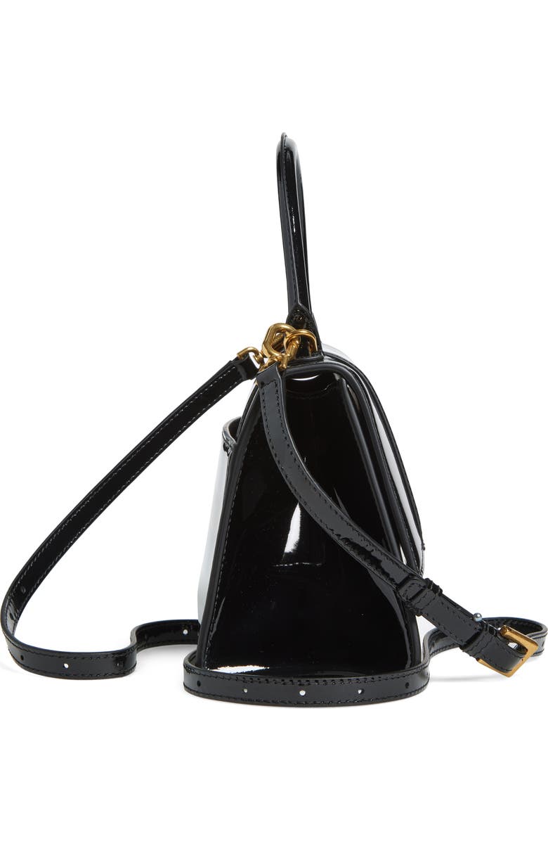 Balenciaga x Automobili Lamborghini Small Hourglass Patent Leather Top Handle Bag, Alternate, color, 1000 Black