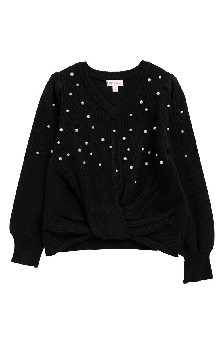 Design History Kid's Pearly Balloon Sleeve Sweater, Main, color, 