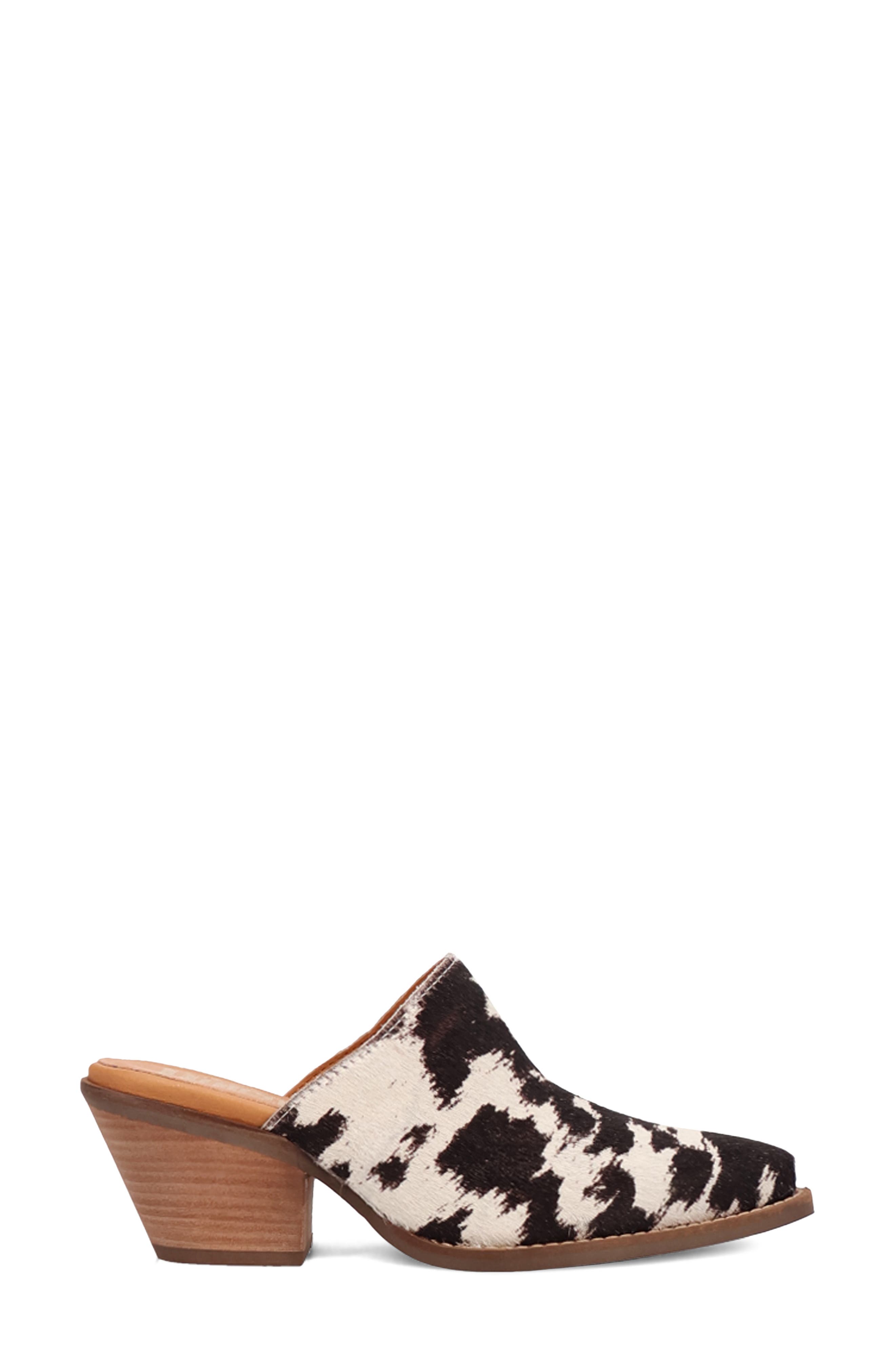 Dingo Calico Genuine Calf Hair Mule, Alternate, color, Cow Print