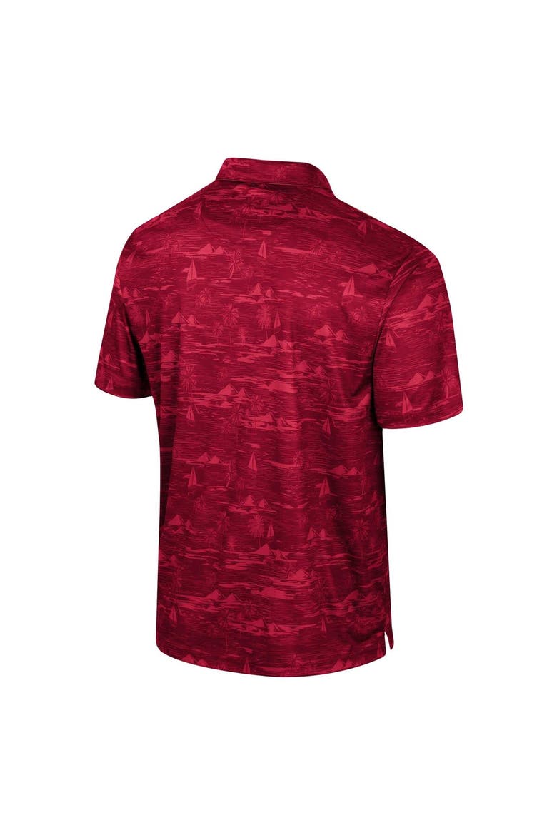 Men's Colosseum Crimson Alabama Crimson Tide Daly Print Polo, Alternate, color, Crimson