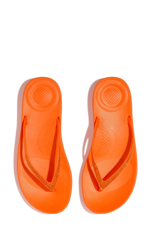 Fitflop Iqushion™ Splash Crystal Flip Flop In Pop Orange