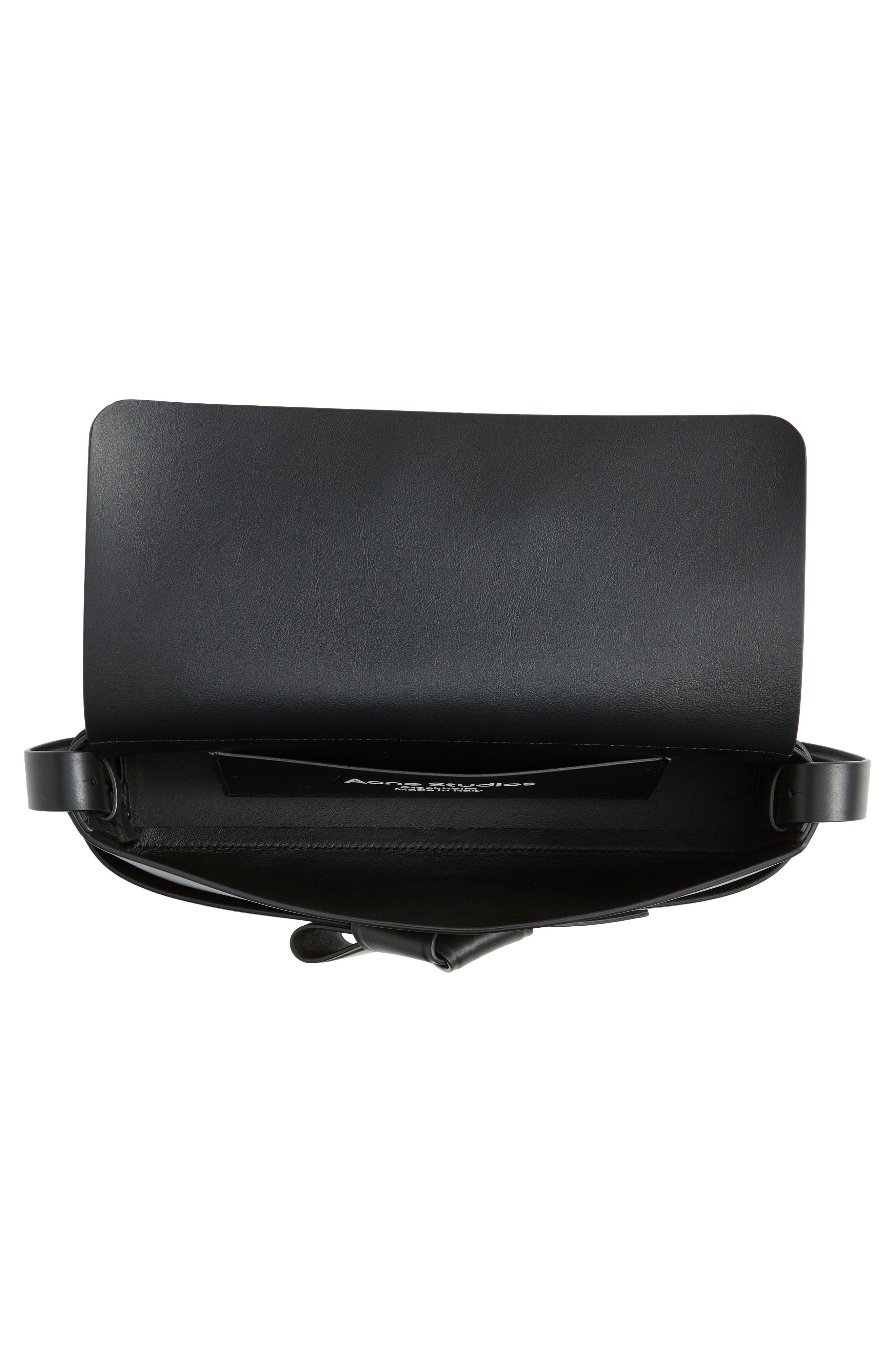 Acne Studios Musubi Elongated Bow Detail Leather Crossbody Bag, Alternate, color, 