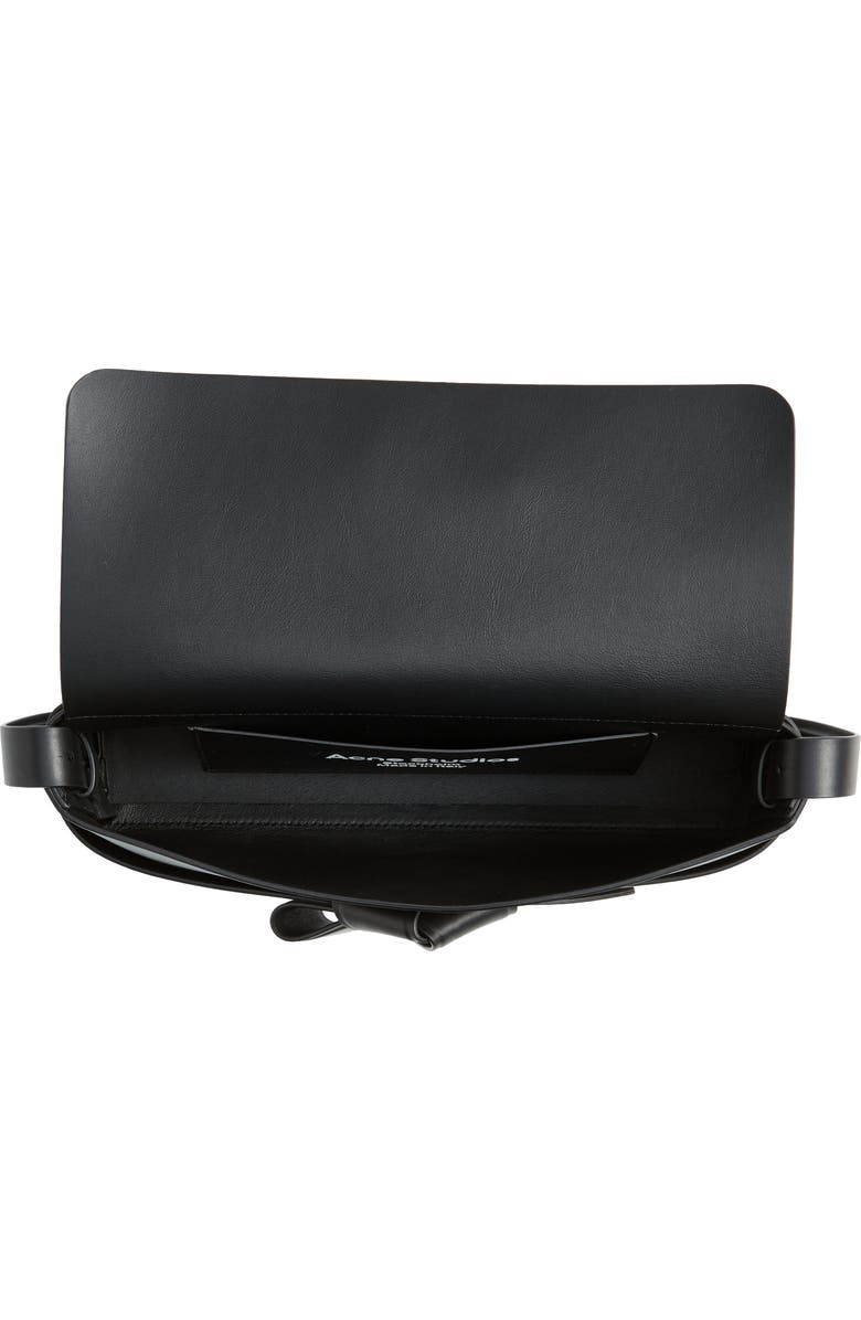 Acne Studios Musubi Elongated Bow Detail Leather Crossbody Bag, Alternate, color,