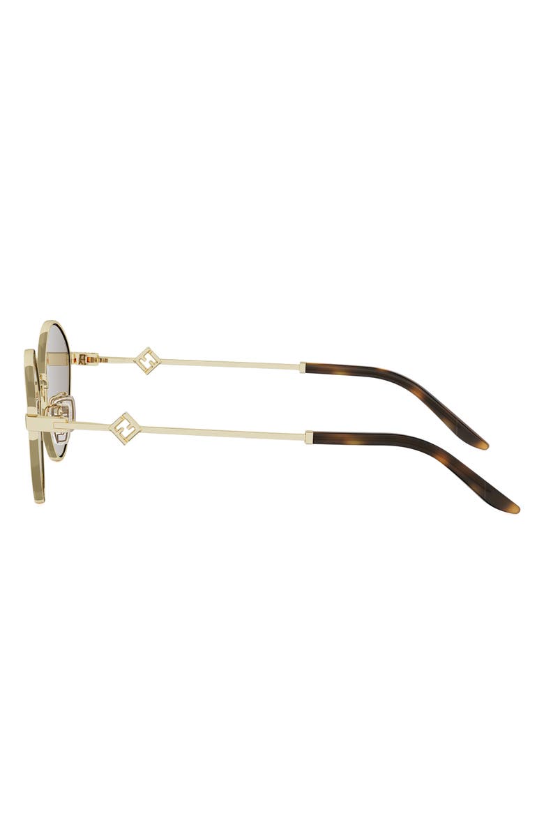 Fendi FF Diamonds 55mm Round Sunglasses, Alternate, color, Shiny Endura Gold / Brown