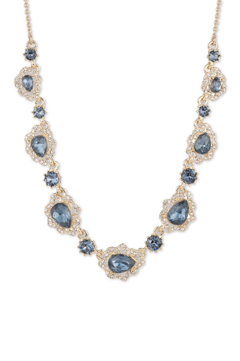 Crystal Frontal Collar Necklace, Main, color, BLUE