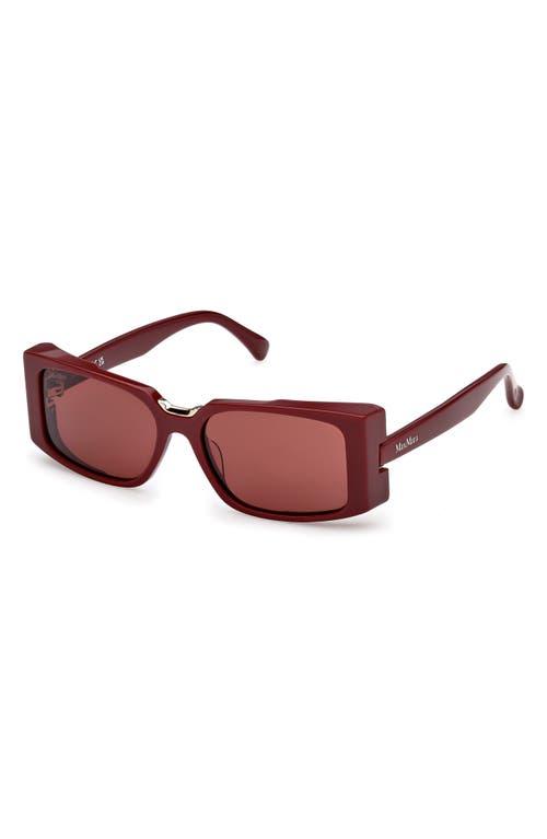 Max Mara Spark 54mm Rectangular Sunglasses In Burgundy