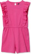 Lands' End Girls Sleeveless Ruffle Knit Romper