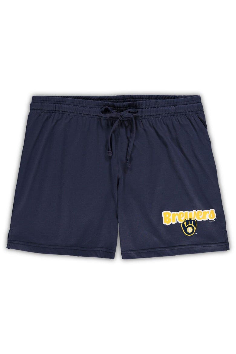 Women's Concepts Sport Navy Milwaukee Brewers Plus Size Cloud Tank Top & Shorts Sleep Set, Alternate, color, Navy