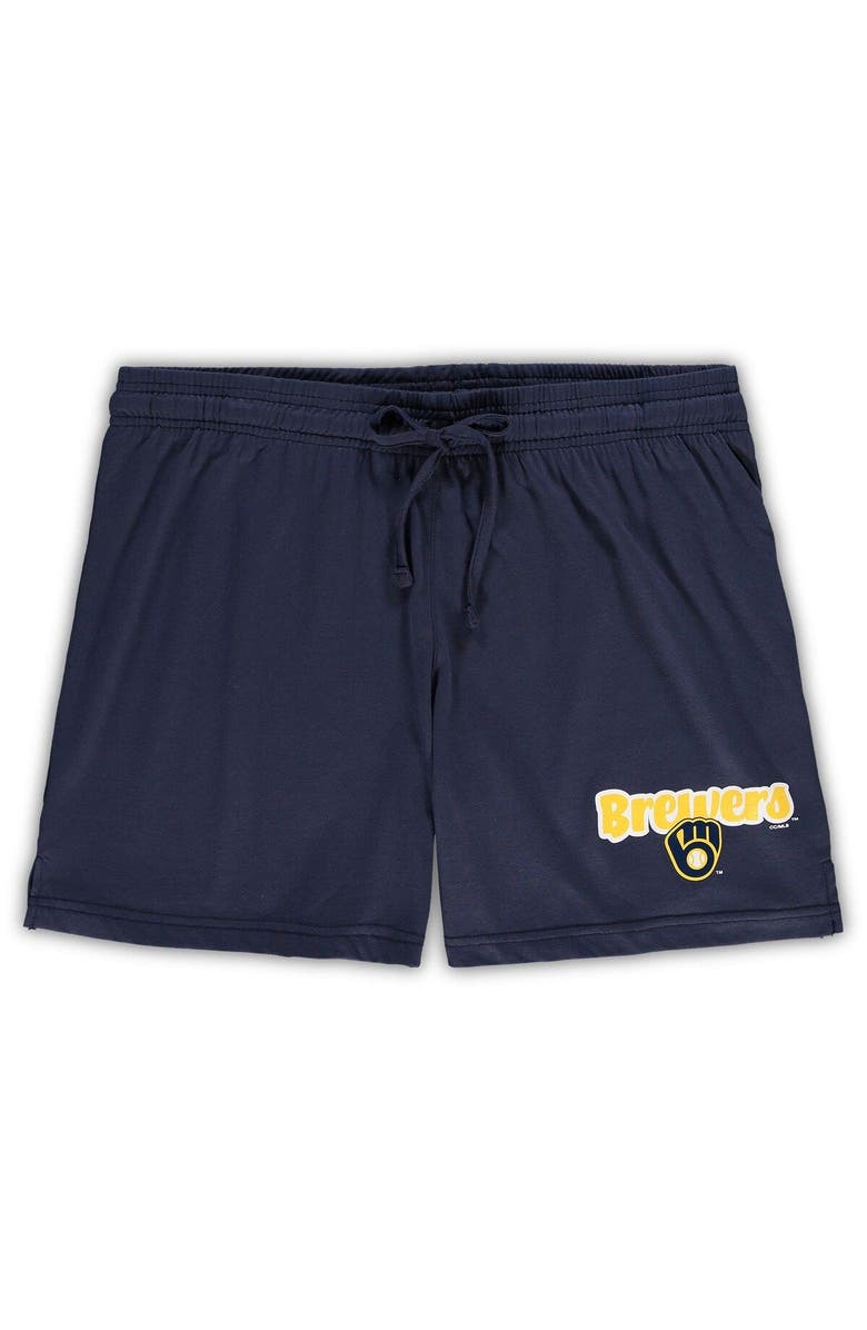 CONCEPTS SPORT Women's Concepts Sport Navy Milwaukee Brewers Plus Size Cloud Tank Top & Shorts Sleep Set, Alternate, color, Navy