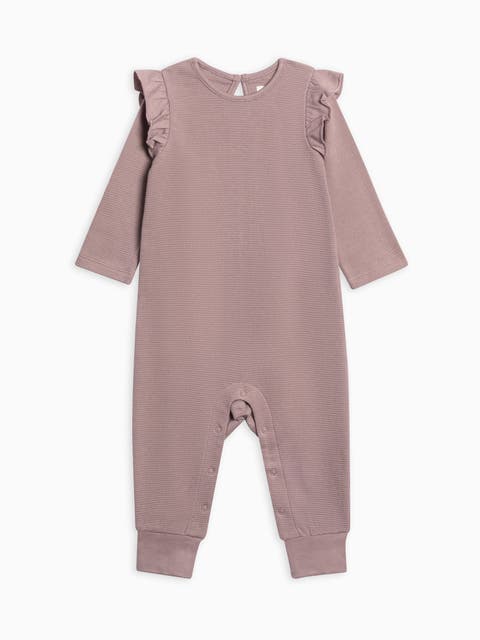 Mila Waffle Knit Flutter Romper (Baby)
