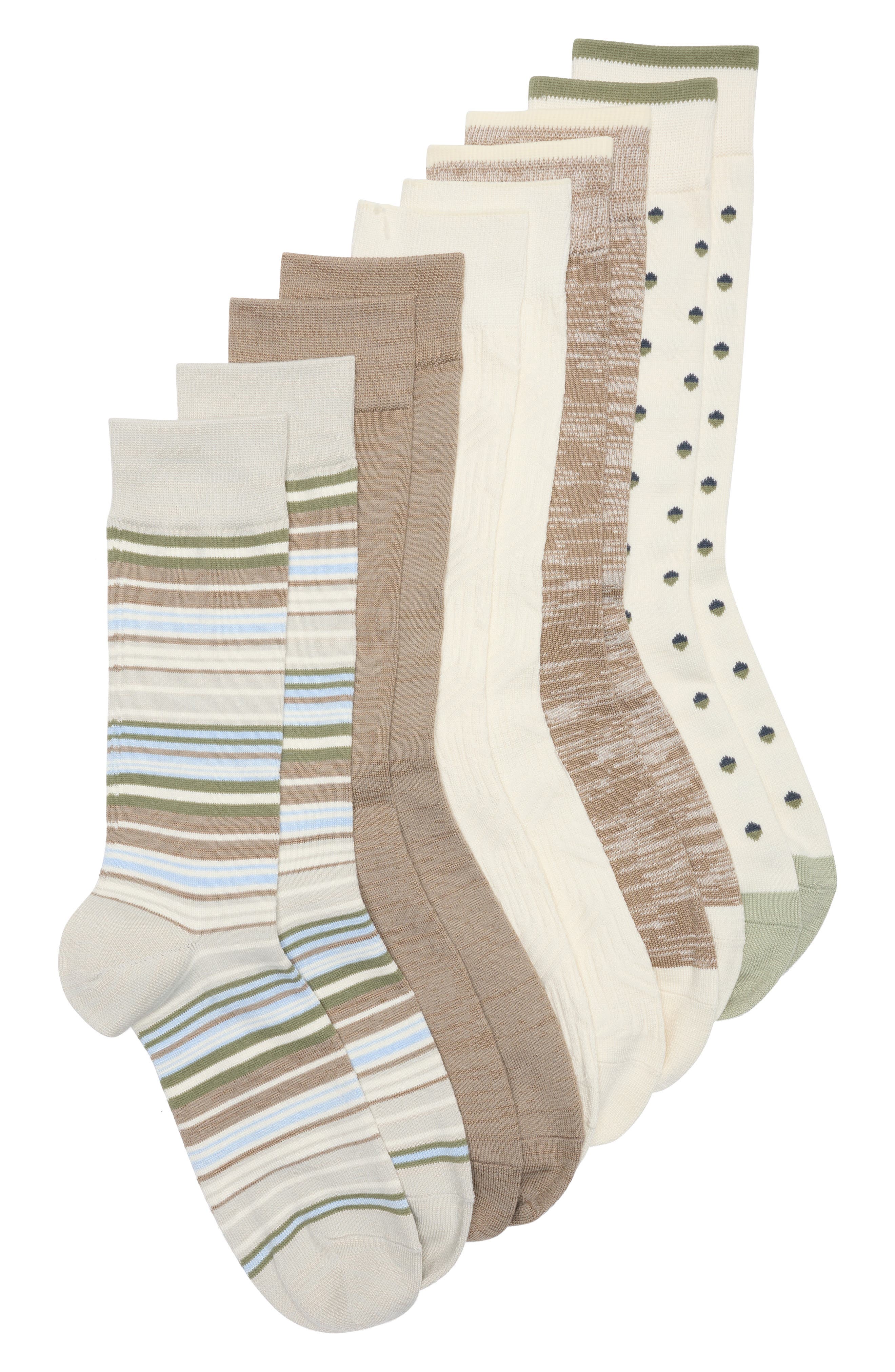 KHAKI IVORY DOTS