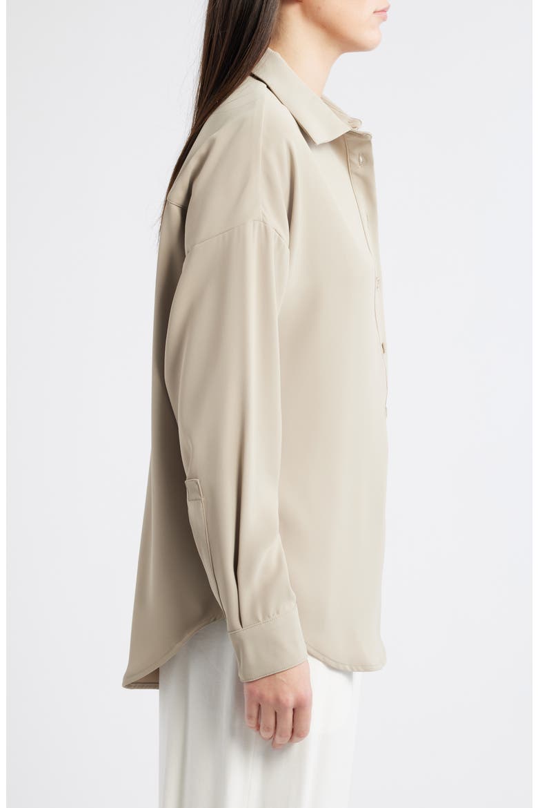 Ultimate Muse Button Front Shirt, Alternate, color, TAUPE