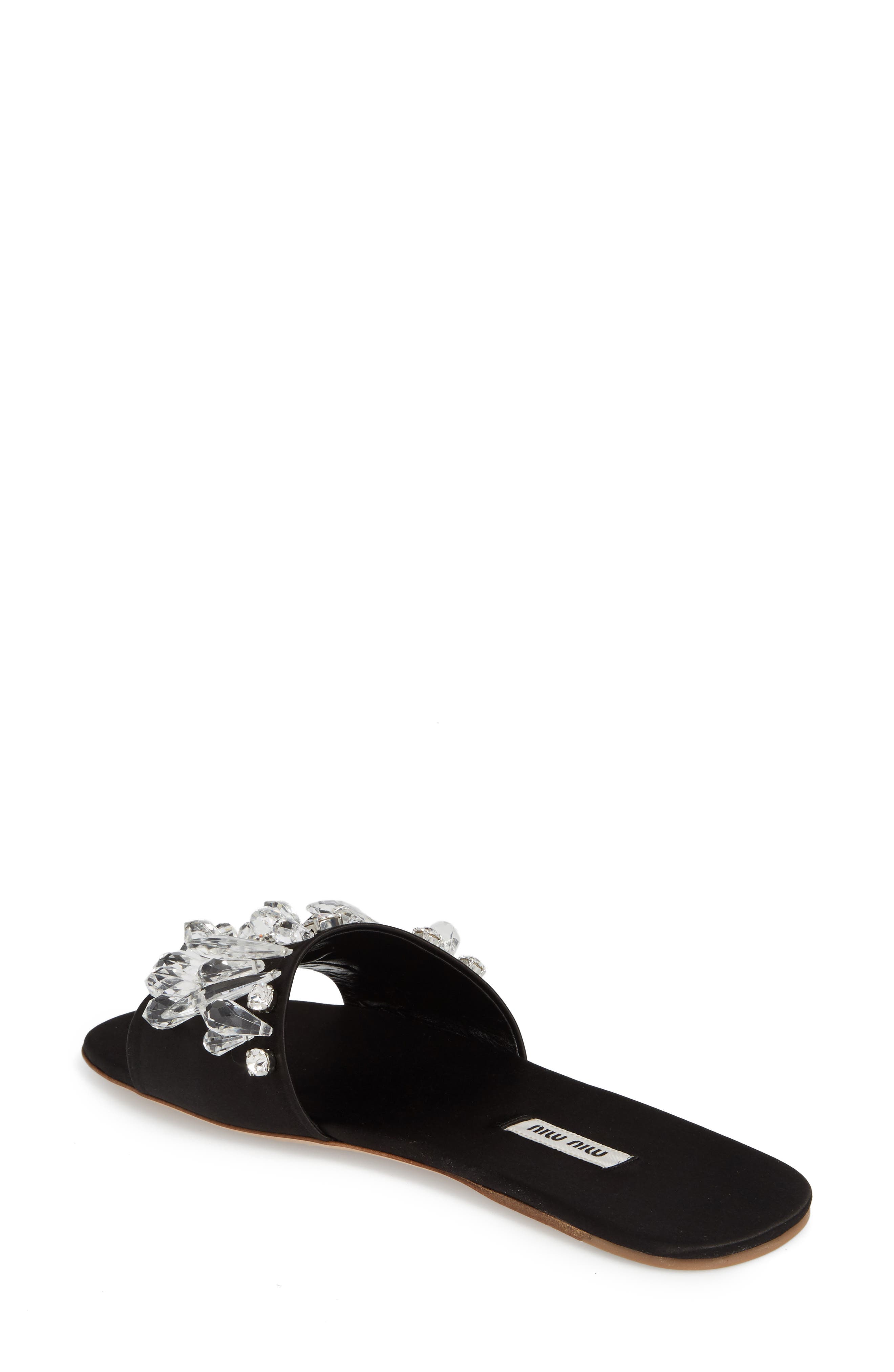 Miu Miu Embellished Slide Sandal, Alternate, color, 