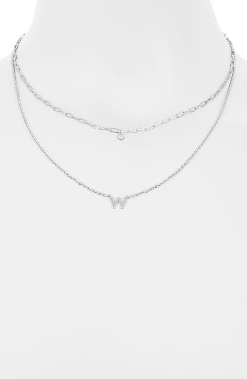 Meshmerise Diamond Initial Charm Necklace In Metallic