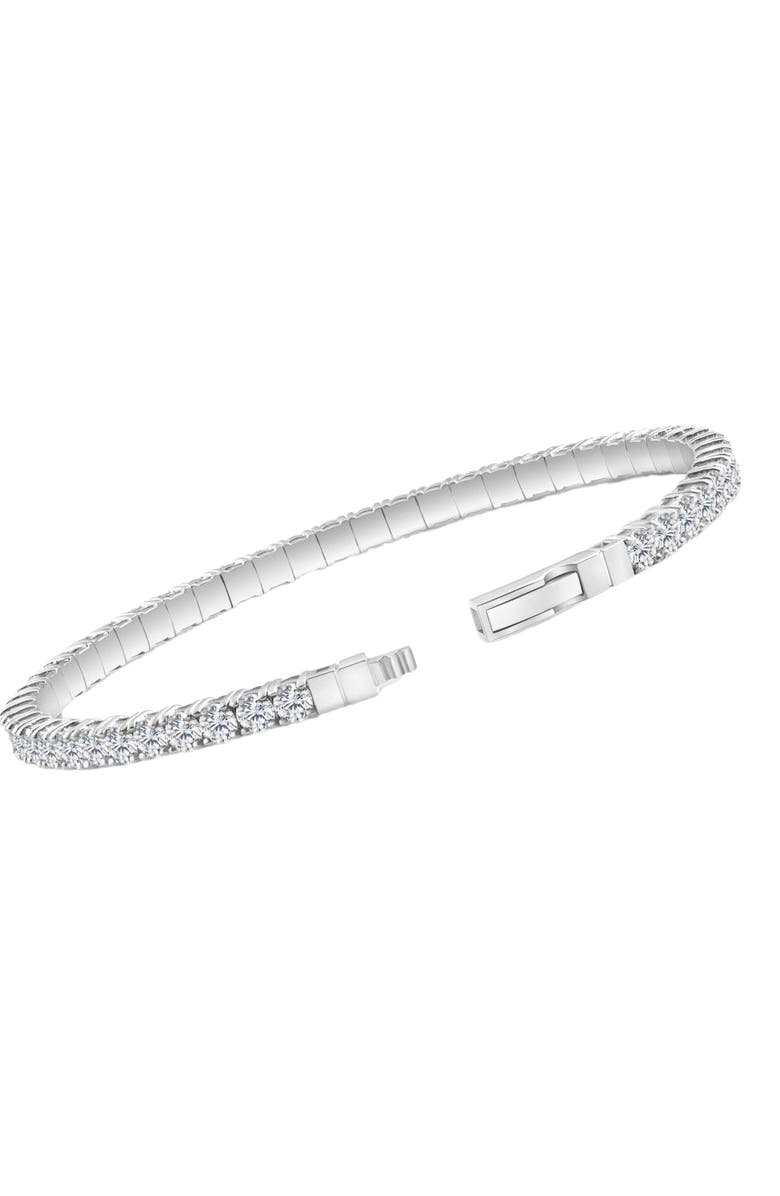 Bliss Diamond 3.00-7 1/2Ct TW Flexible Diamond Bangle Tennis Bracelet Lab Grown 14k Gold, Alternate, color, White Gold - 7.50Ct