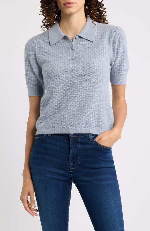 Honeycomb Polo Sweater