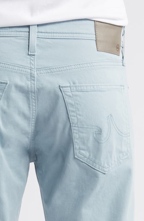Ag Everett Sueded Stretch Sateen Slim Straight Leg Pants In Blue