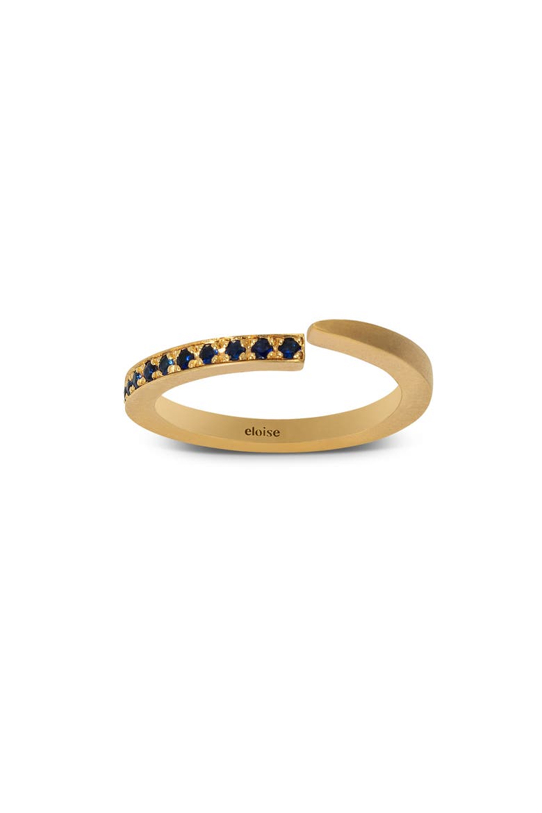Crescent Moon Ring Natural Sapphire. Handmade in Italy, Alternate, color, Sapphire
