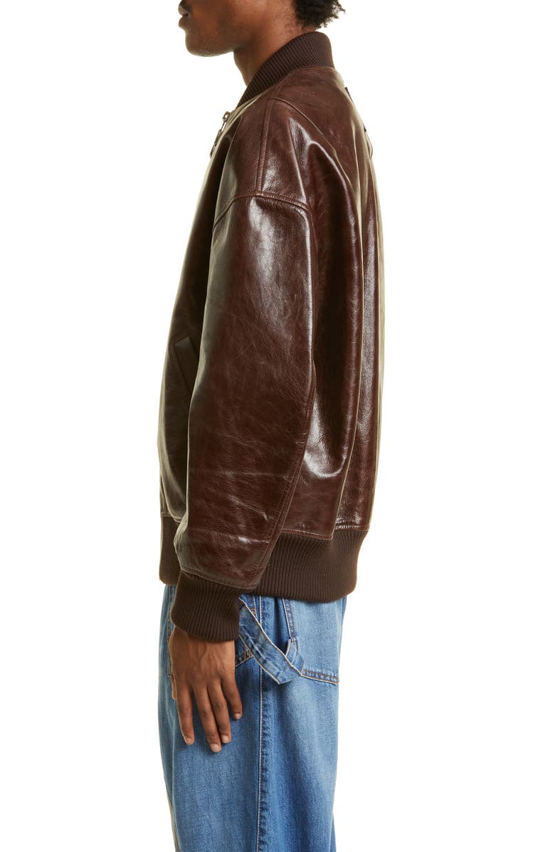 JW Anderson Puller Leather Bomber Jacket, Alternate, color,