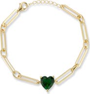 SPHERA MILANO Heart Cubic Zirconia Link Bracelet