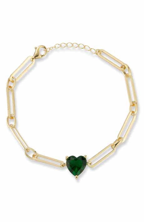 Heart Cubic Zirconia Link Bracelet