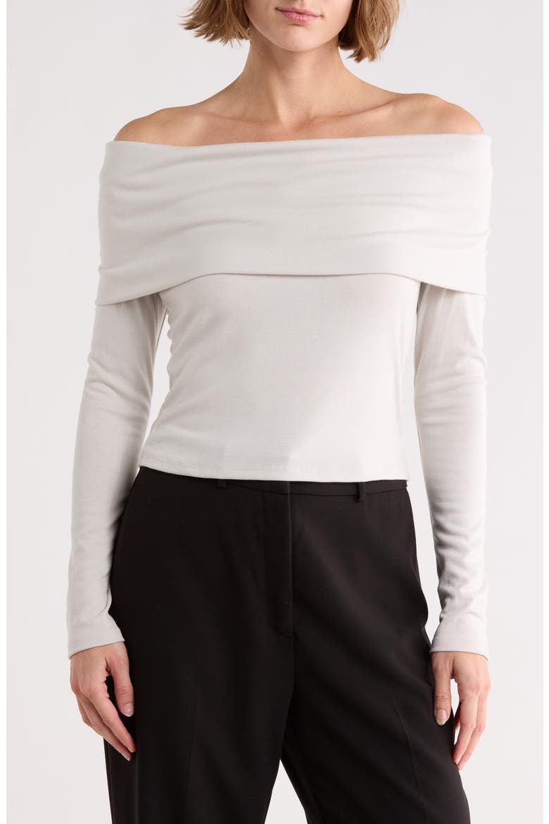 Josie Off the Shoulder Top, Main, color, DOVE GREY
